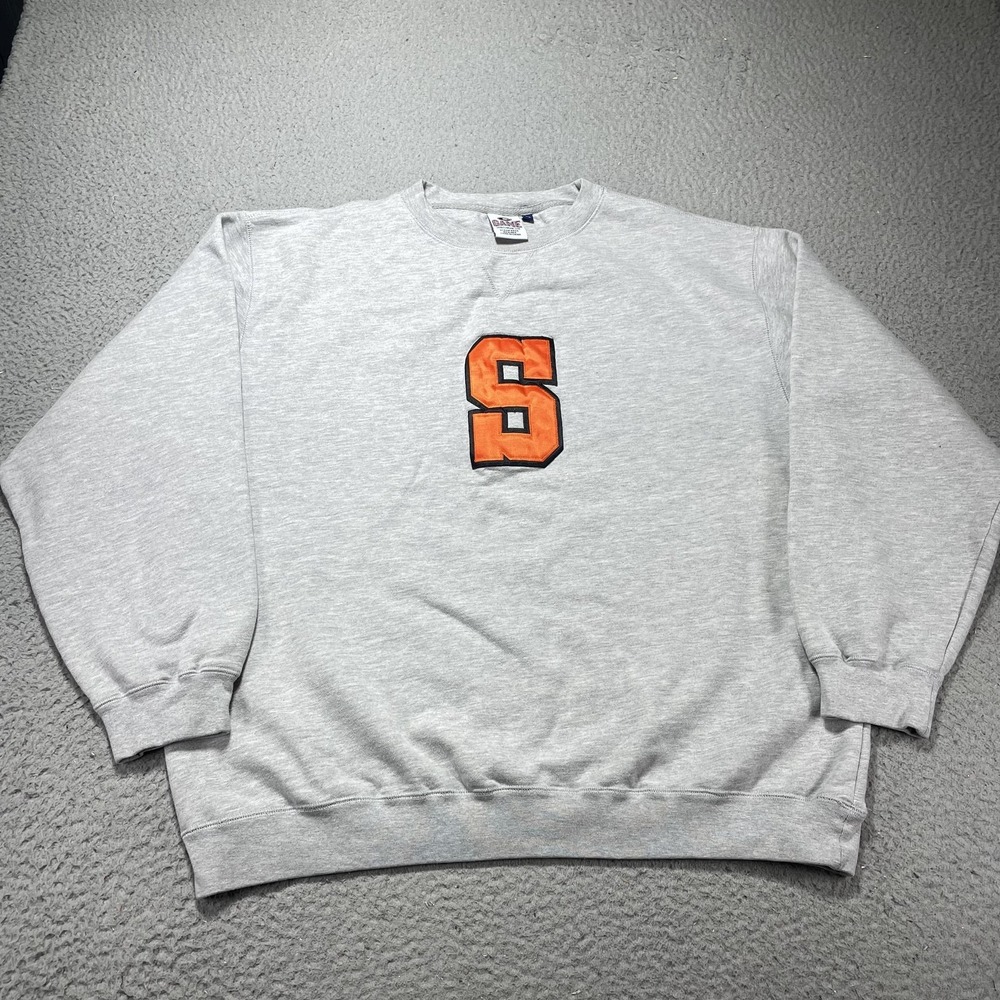 Gray Crewneck Sweatshirt with Orange 'S' Logo